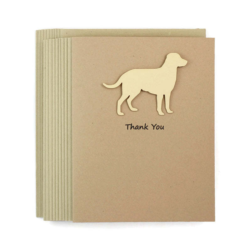 Labrador Retriever Thank You Card | 25 Dog Colors Available | Choose Inside Phrase | Single Card or 10 Pack