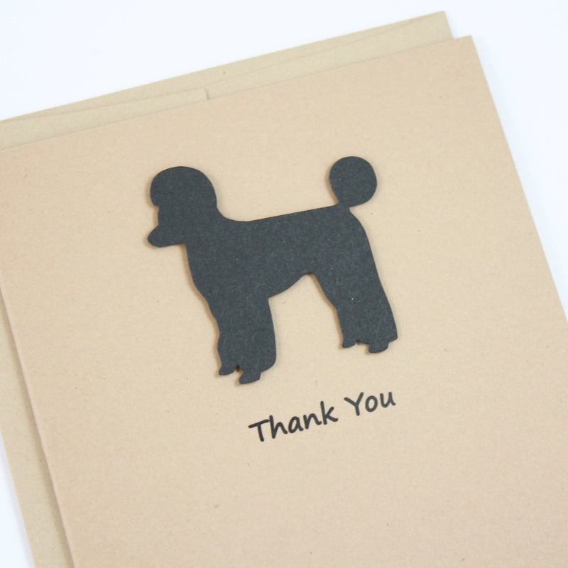 Poodle Thank You Card | Handmade Dog Cards | Single or 10 Pack Toy Miniature Standard Sporting Clip