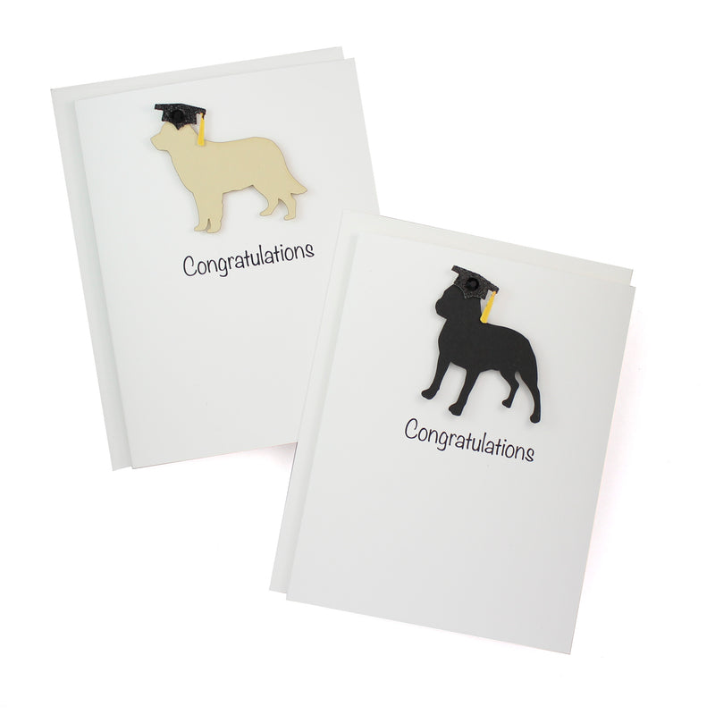 Dog Graduation Card | 200+ Dog Breeds to Choose from | 25 Dog Colors Available | Choose Inside Phrase | Handmade Greeting Card Grad Cap