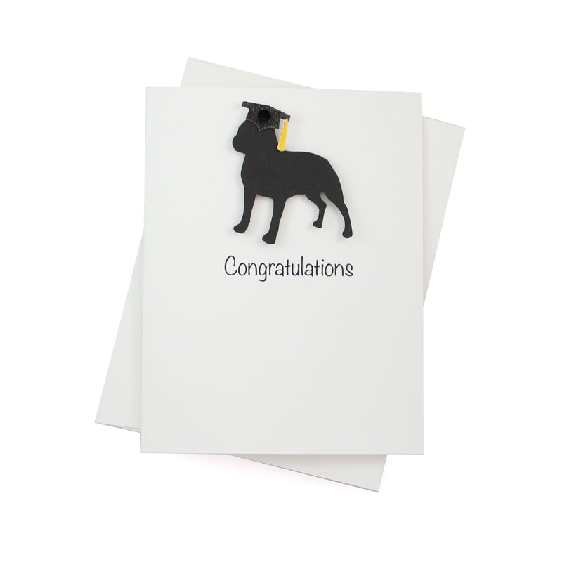 Dog Graduation Card | 200+ Dog Breeds to Choose from | 25 Dog Colors Available | Choose Inside Phrase | Handmade Greeting Card Grad Cap