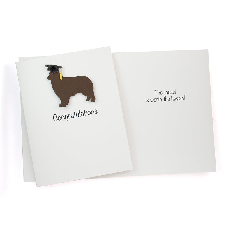 Dog Graduation Card | 200+ Dog Breeds to Choose from | 25 Dog Colors Available | Choose Inside Phrase | Handmade Greeting Card Grad Cap