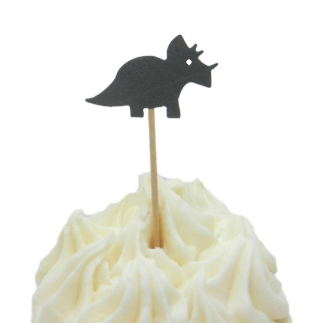 Triceratops Set of 12 Cupcake Toppers Dinosaur Cupcake Topper Birthday Dinosaur Topper Dinosaur Party Dinosaur Decor Dinosaur Cake Topper - Embellish by Jackie