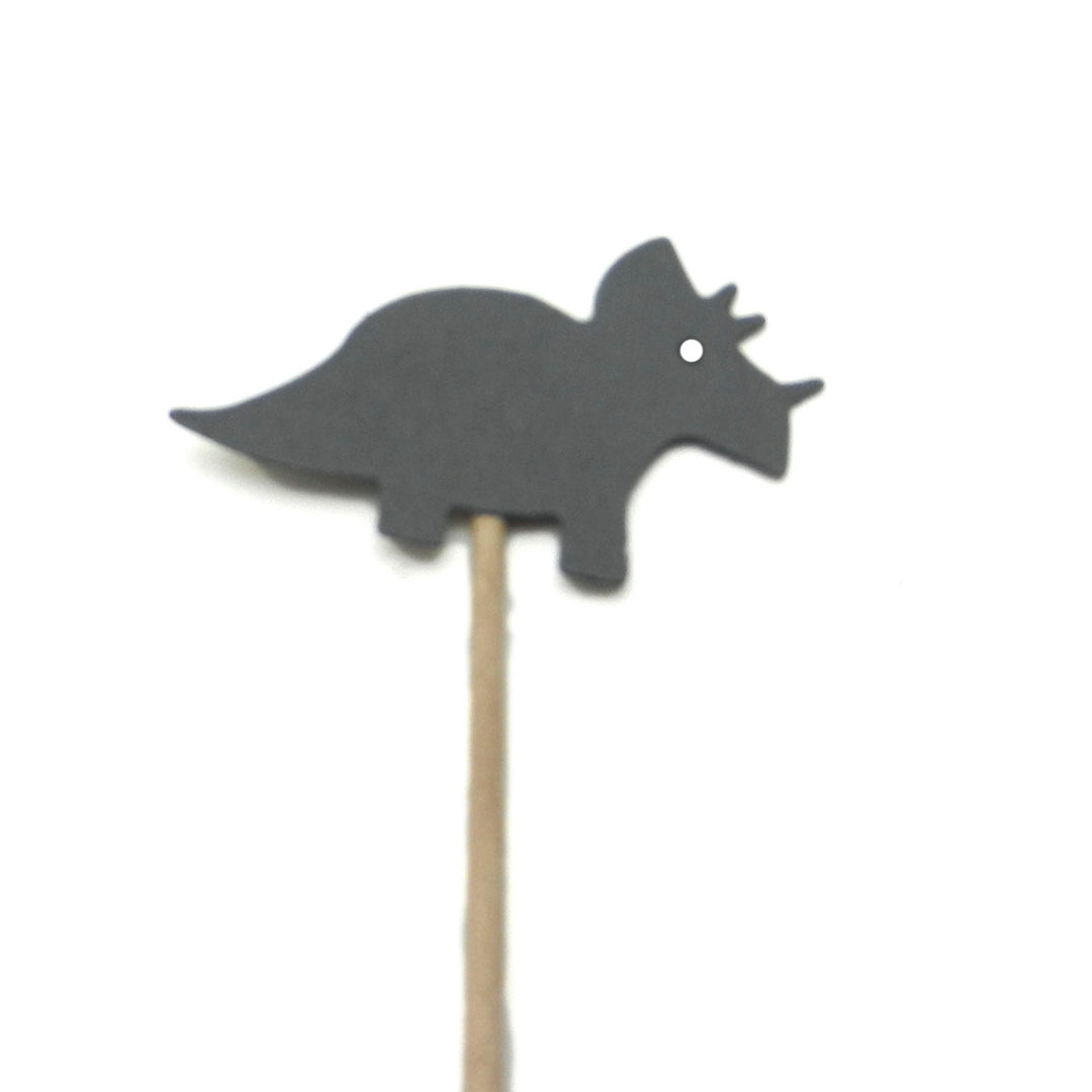 Triceratops Set of 12 Cupcake Toppers Dinosaur Cupcake Topper Birthday Dinosaur Topper Dinosaur Party Dinosaur Decor Dinosaur Cake Topper - Embellish by Jackie