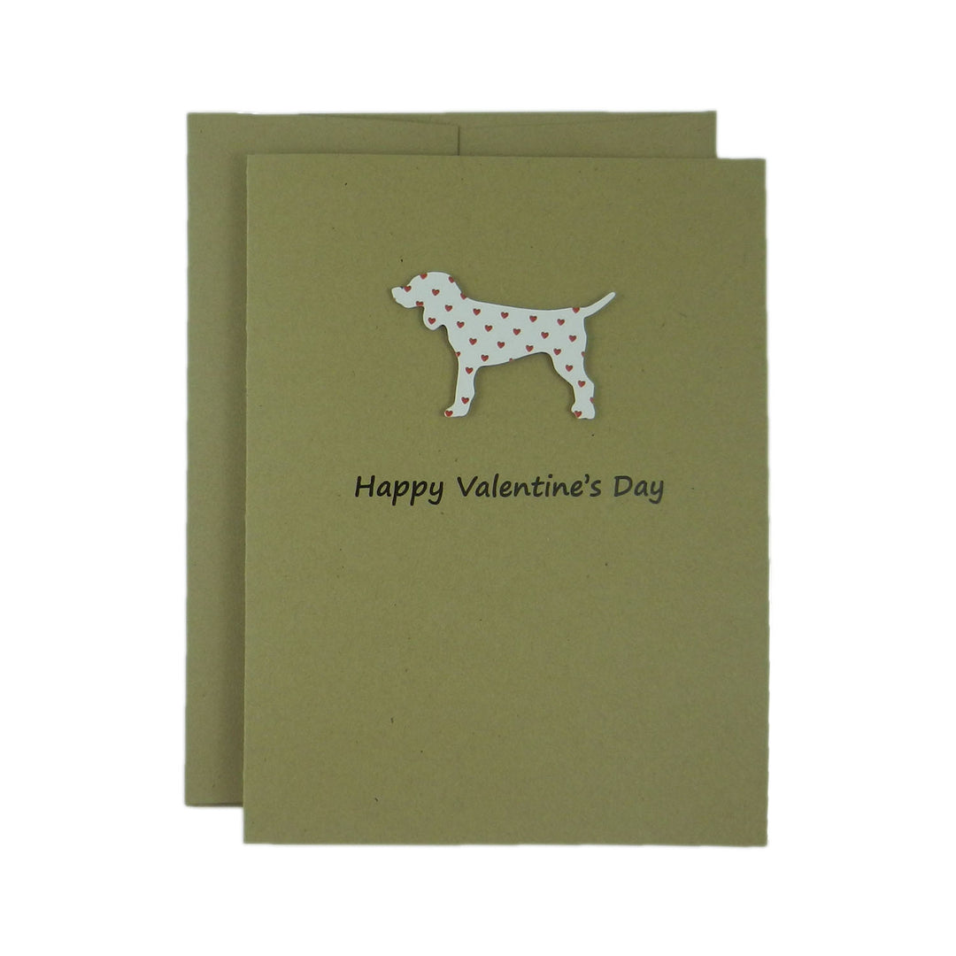 Dog Valentines Day Single Greeting Card - Standard Dog - Red Hearts - Embellish by Jackie