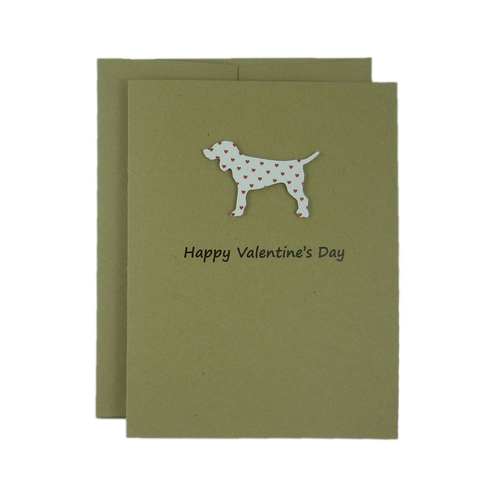 Dog Valentines Day Single Greeting Card - Standard Dog - Red Hearts - Embellish by Jackie