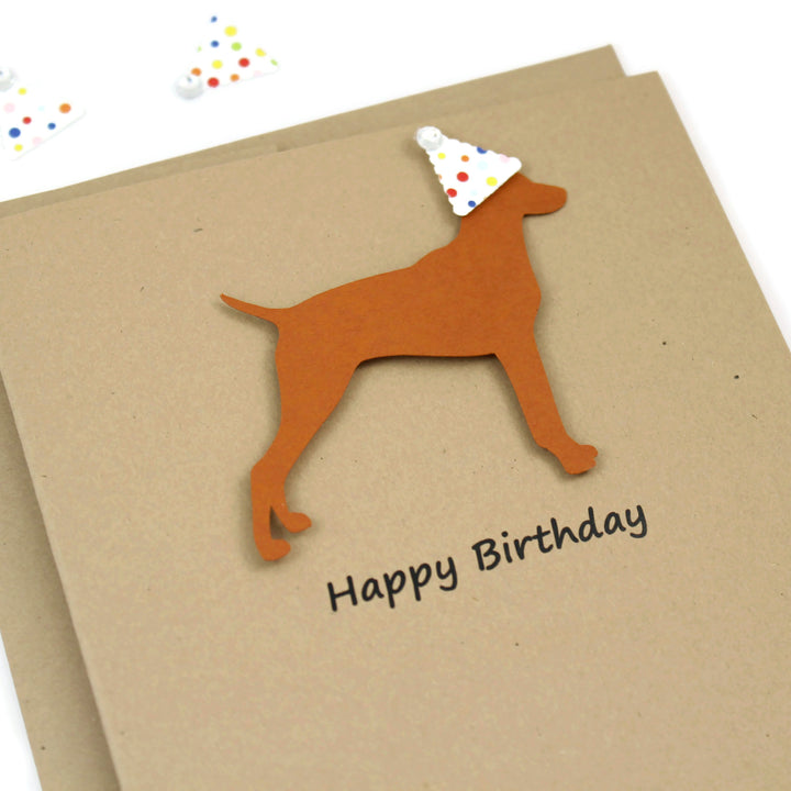 Dog Birthday Card | 200+ Dog Breeds to Choose from | 25 Dog Colors Available | Choose Inside Phrase | Single Card or 10 Pack| Party Hat