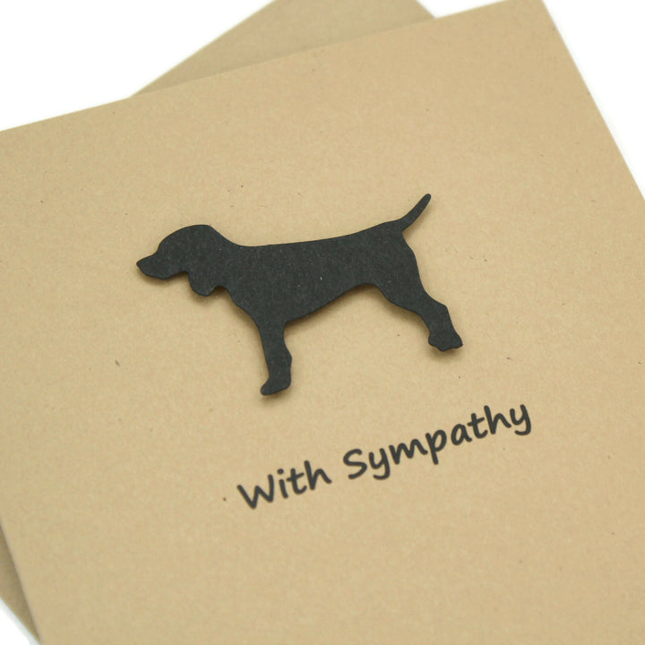Dog Sympathy Notecard | Handmade Generic Dog Sympathy Greeting Card | Black Brown Yellow Dog | Single Card and Envelope | Limited Quantity