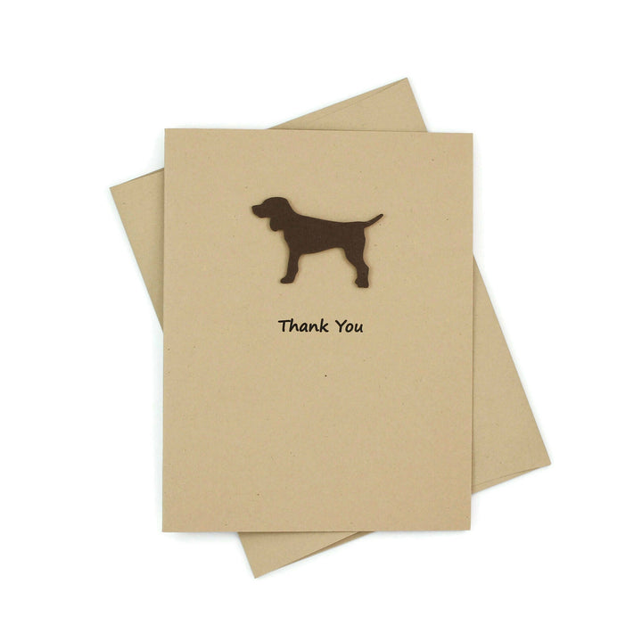Dog Thank You Notecard | Handmade Generic Dog Thank You Greeting Card | Black Brown Yellow Dog | Single Card and Envelope | Limited Quantity