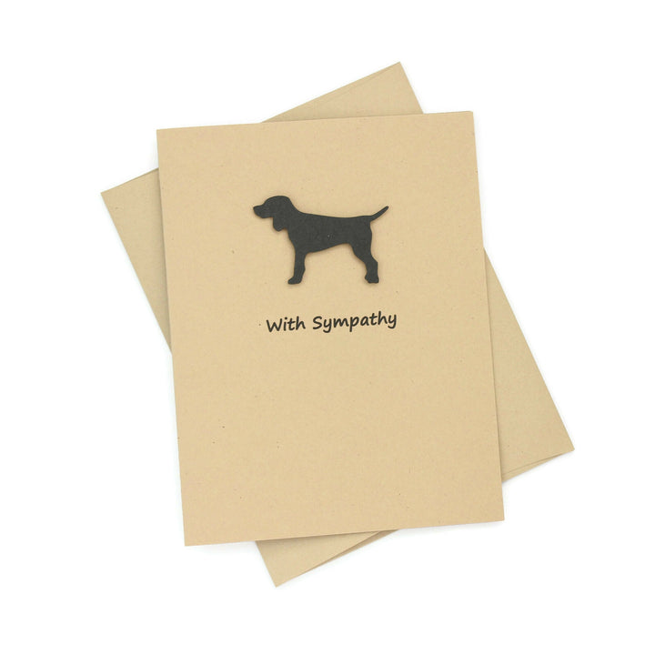 Dog Sympathy Notecard | Handmade Generic Dog Sympathy Greeting Card | Black Brown Yellow Dog | Single Card and Envelope | Limited Quantity