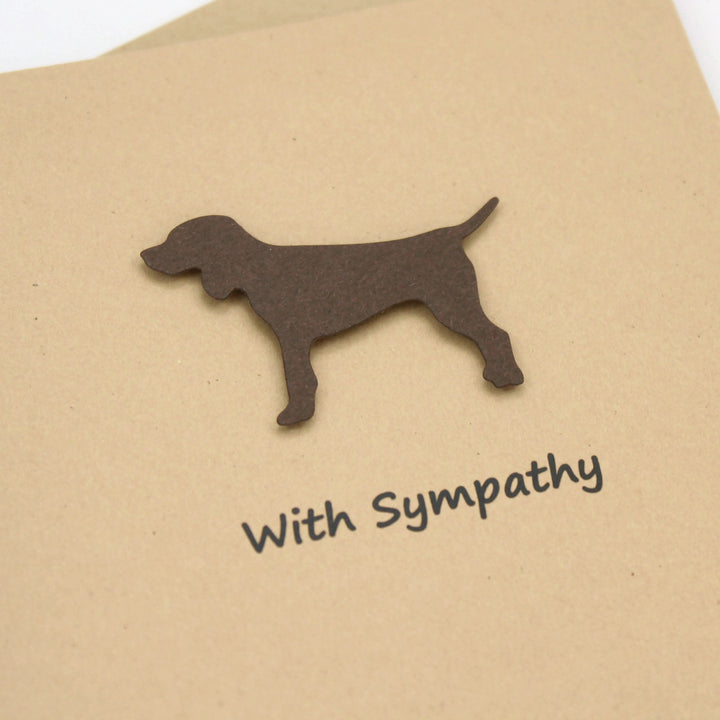 Dog Sympathy Notecard | Handmade Generic Dog Sympathy Greeting Card | Black Brown Yellow Dog | Single Card and Envelope | Limited Quantity