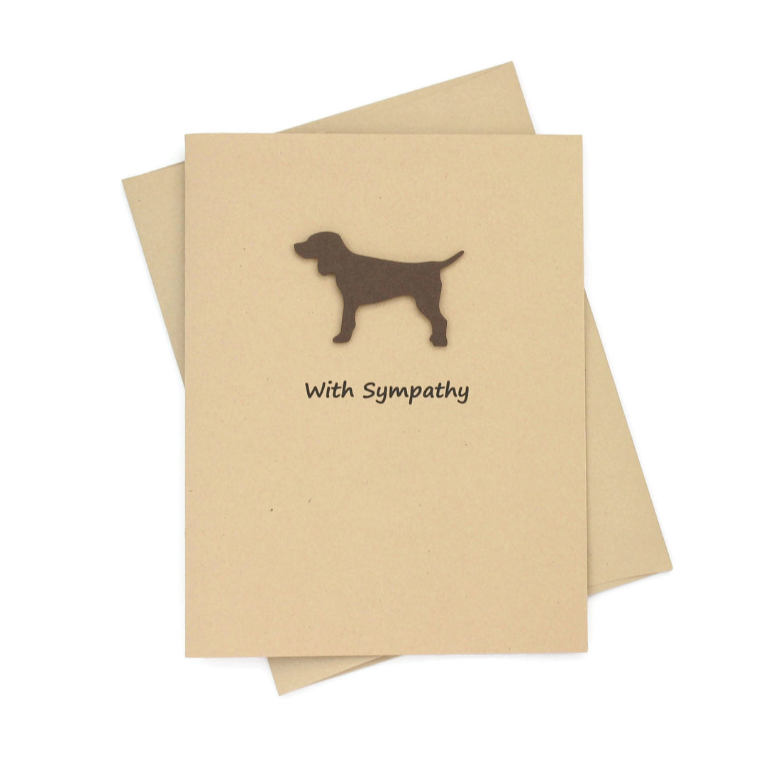 Dog Sympathy Notecard | Handmade Generic Dog Sympathy Greeting Card | Black Brown Yellow Dog | Single Card and Envelope | Limited Quantity