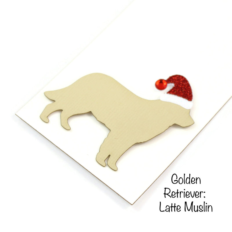 Dog Christmas Gift Tags | 200+ Dog Breeds | Handmade Pet Holiday Tags Pack of 6 | 25 Dog Colors | 6 Ribbon Twine Options |with Santa Hat