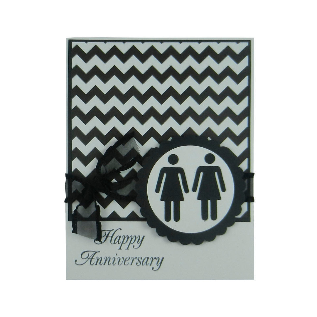 Chevron Anniversary Card Anniversary Card Lesbian Anniversary Card same Sex Card Gay - Embellish by Jackie