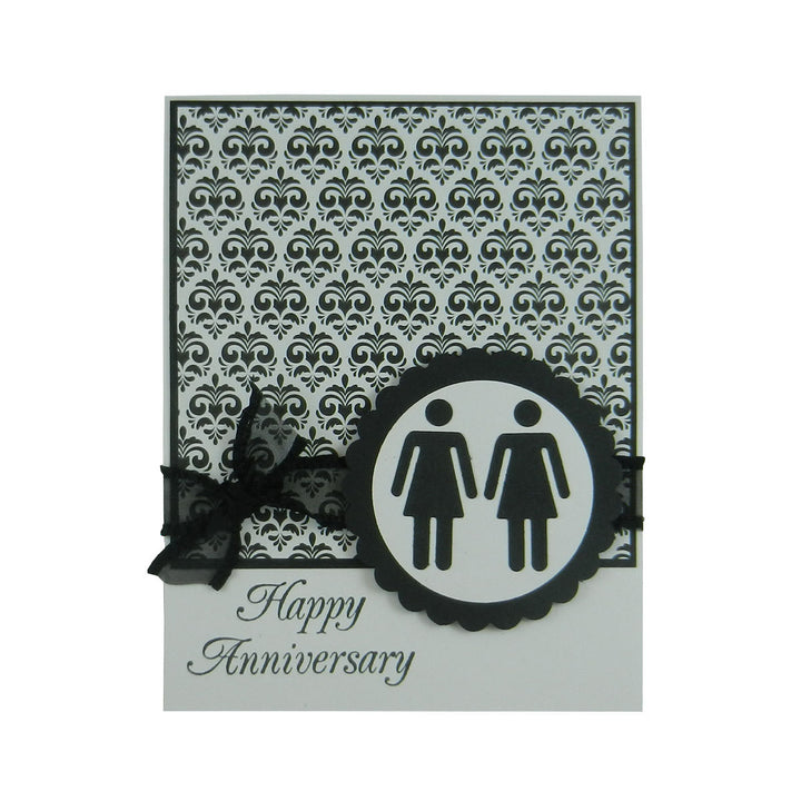 Damask Anniversary Card Gay Anniversary Card Lesbian Anniversary Card same Sex Card Gay Gift - Embellish by Jackie