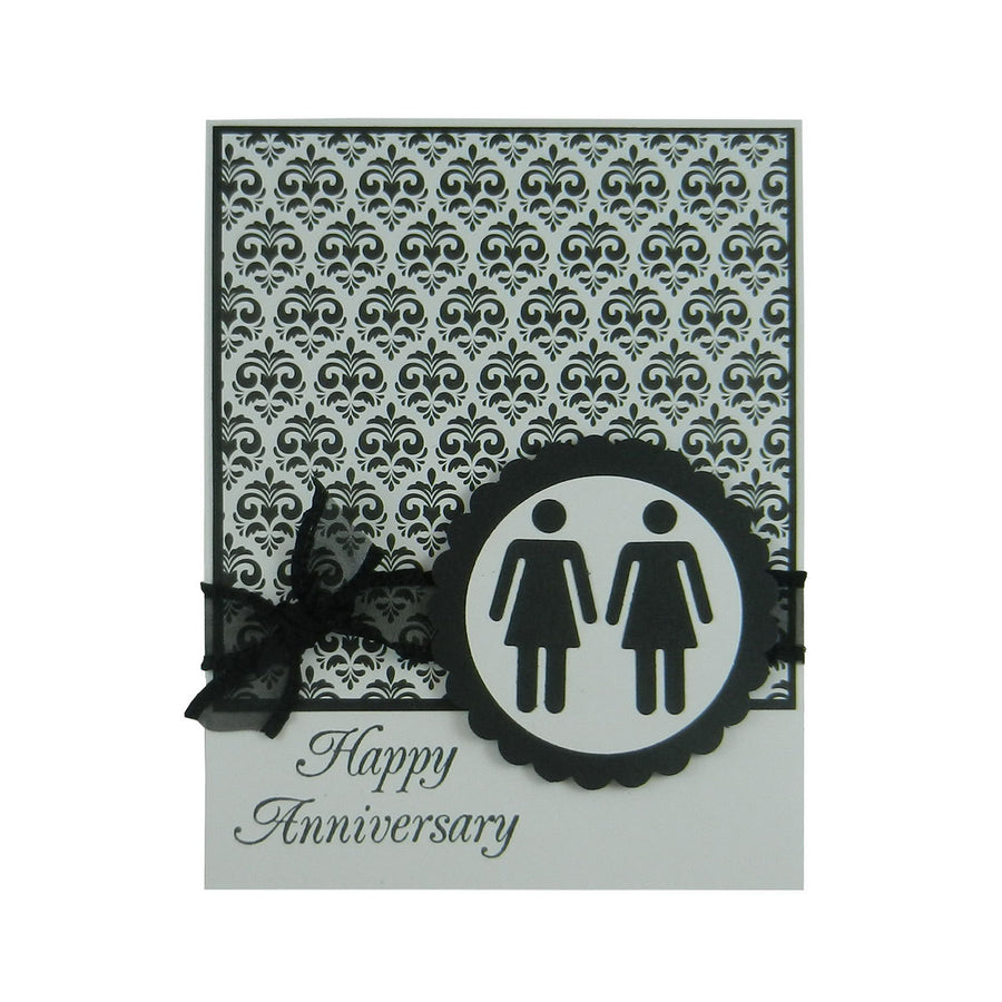 Damask Anniversary Card Gay Anniversary Card Lesbian Anniversary Card same Sex Card Gay Gift - Embellish by Jackie