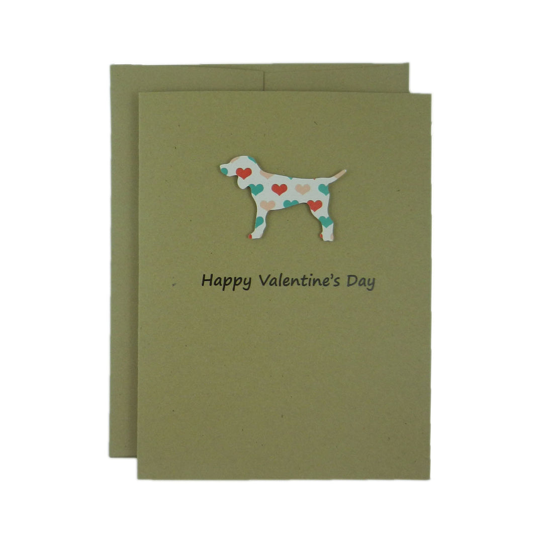 Dog Valentines Day Single Greeting Card - Standard Dog - Embellish by Jackie