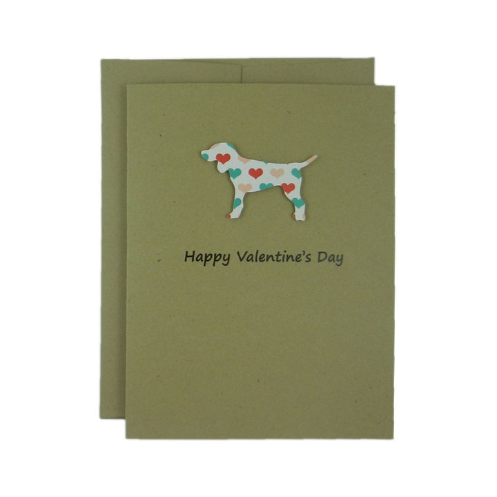 Dog Valentines Day Single Greeting Card - Standard Dog - Embellish by Jackie