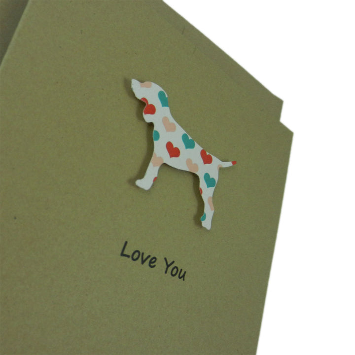 Dog Valentines Day Single Greeting Card - Standard Dog - Embellish by Jackie