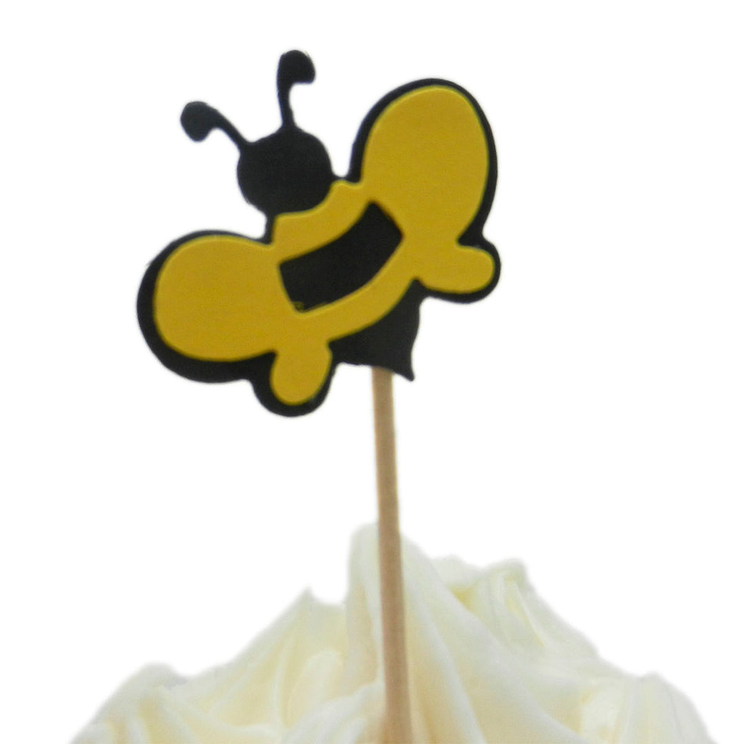 Bee Cupcake Topper - Set of 12 - Handmade Bee Cupcake Toppers - Bee Party Decorations - Embellish by Jackie
