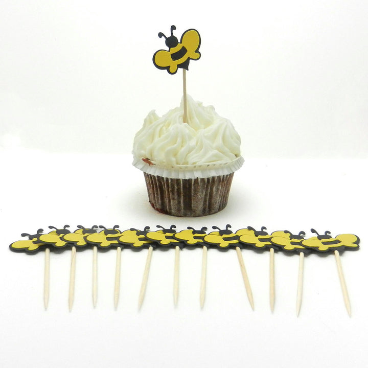 Bee Cupcake Topper - Set of 12 - Handmade Bee Cupcake Toppers - Bee Party Decorations - Embellish by Jackie